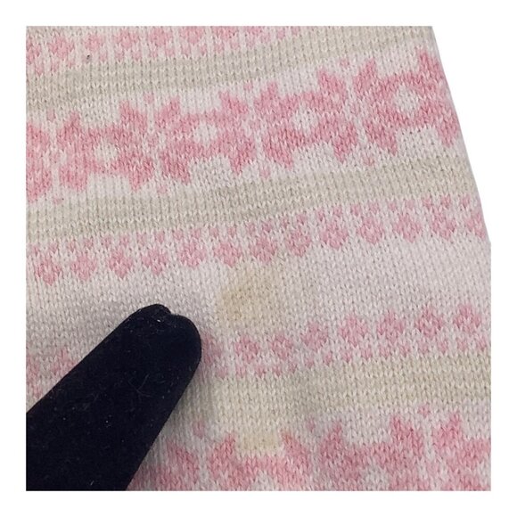 Gymboree Sweater Knit Pants Baby Girl 18-24M Pink‎ & White Nordic Pattern Cotton - Picture 5 of 7